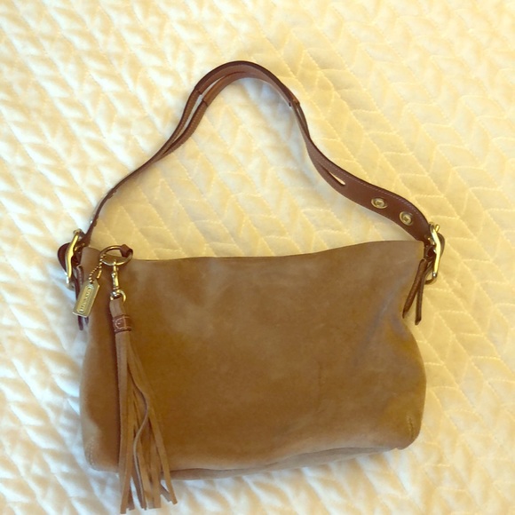 Coach Handbags - ‼️COACH‼️🌟suede hobo shoulder bag w/fringe detail